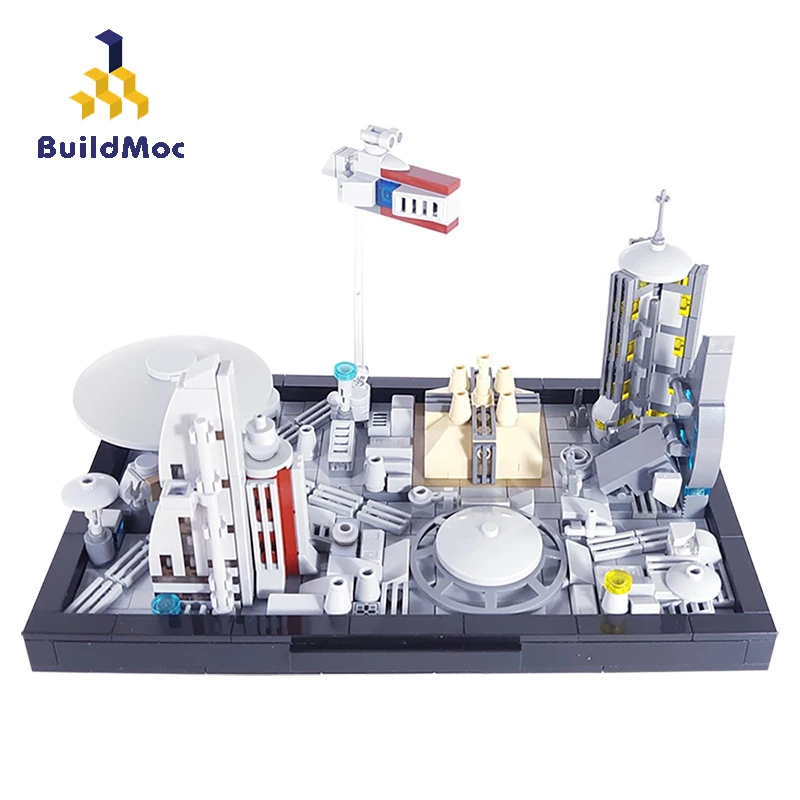

Buildmoc Space Wars Movie Coruscant City The Senate The Temple Cruiser Spaceship Flying Model Building Blocks Construction Toys