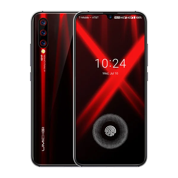 Flame Black Глобальная версия UMIDIGI X In-screen Fingerprint 6,3" AMOLED 48MP Тройная задняя камера 128GB NFC Helio P60 4150mAh мобильный телефон - Цвет: Flame Black