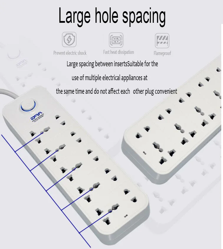 Удлинитель питания с защитой от перенапряжения вилка для ЕС Великобритании