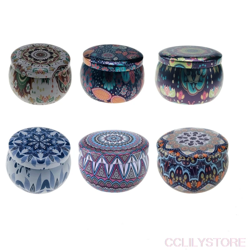 1 шт. ароматические свечи с цветами Оловянная банка Ароматизированная свеча