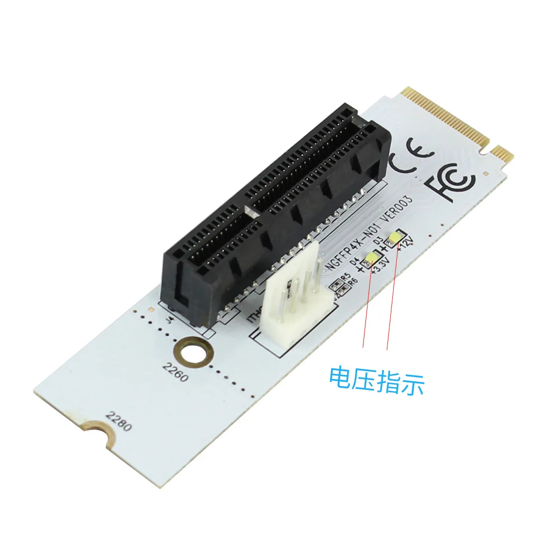 M.2 к PCI E 4X Riser Card M2 ключ M PCIe X4 адаптер с Светодиодный индикатор напряжения NGFF riser для