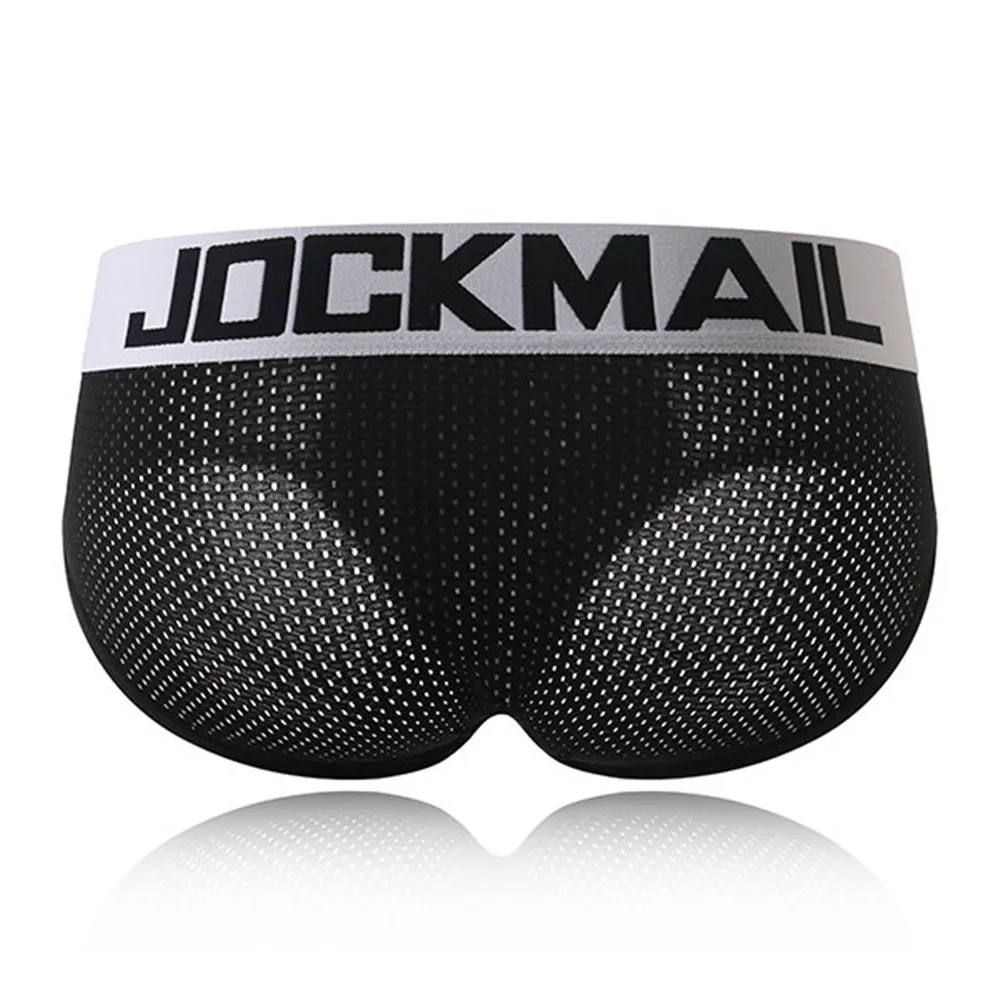 JOCKMAIL mens underwear 4 Pack ice silk Sexy Men Mesh Briefs Polyester Slip Cueca Male Comfortable Panties  sissy gay underwear