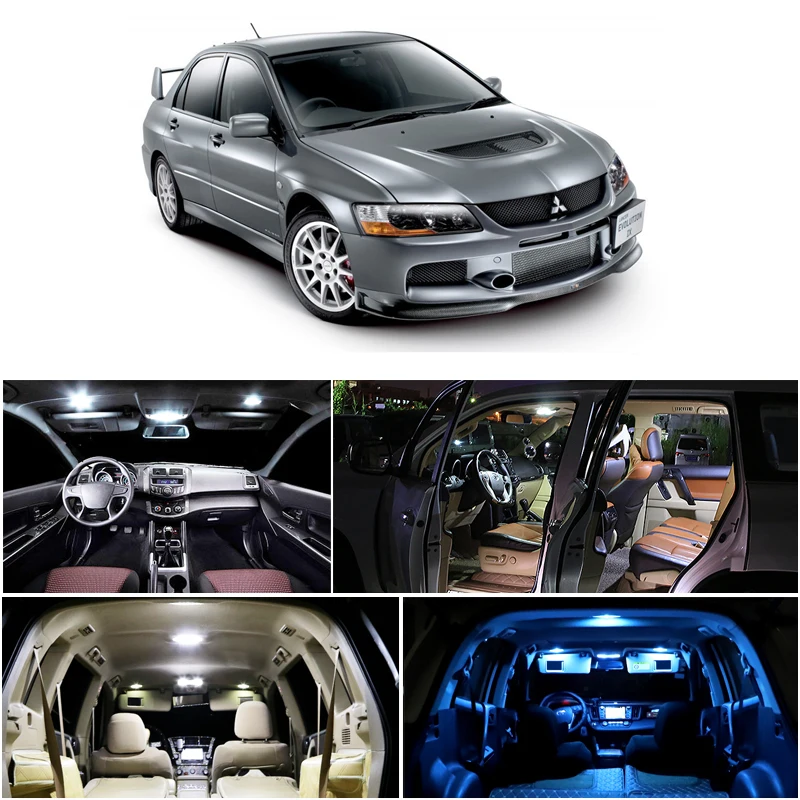 

7Pieces Interior Led Package Kit Bulbs For 2003-2007 Mitsubishi Lancer Evolution Map Dome Trunk/Cargo Area License Plate Light