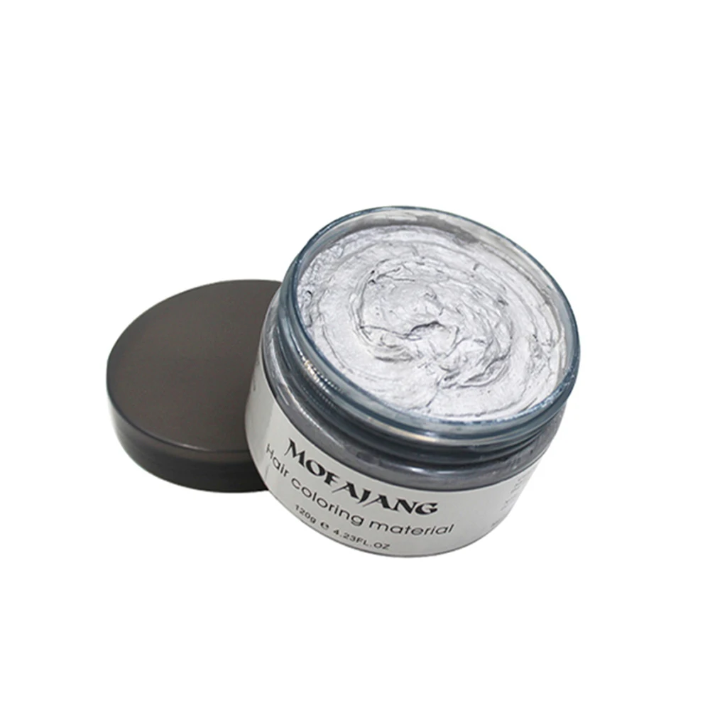 Mofajang цветной воск для волос Стайлинг помада Серебряный бабушка серый