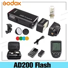 Беспроводная вспышка Godox AD200, 2,4 Вт, 18000G, TTL, стробоскоп из быстрорежущей стали, голая лампавспышка для Canon, Nikon, Dslr-камеры с X1T