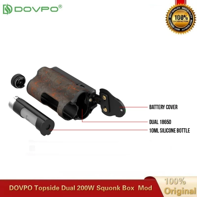 Оригинальная электрическая сигарета DOVPO Topside с двойным Карбоновым модулем Squonk 200