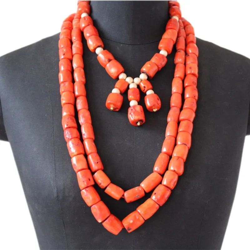 4UJewelry африканские украшения 13 15 мм оригинальные Коралловые бусы ювелирный набор