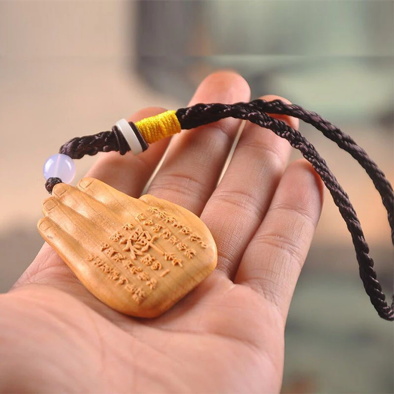 6 см игрушечная цепочка для ключей Восемь Будды украшение дома деревянный брелок