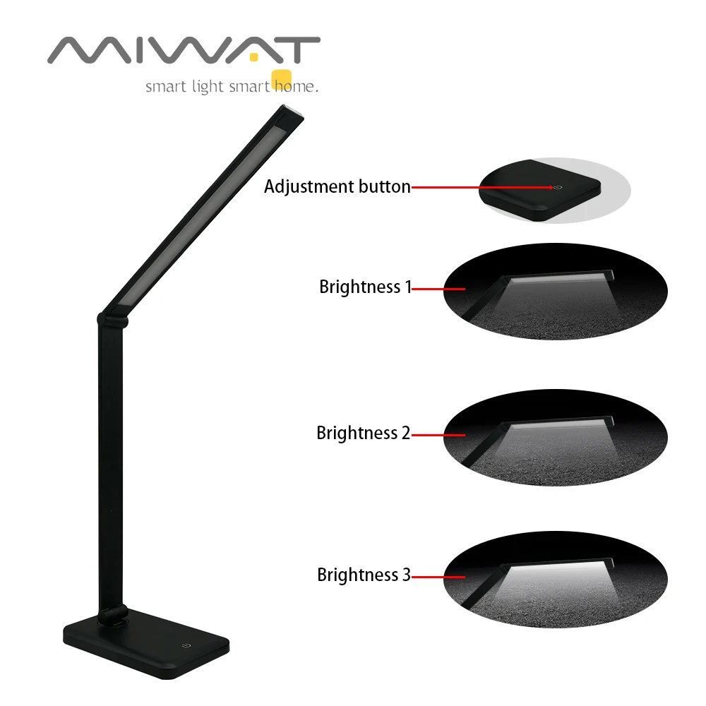 Светодиодный настольный светильник 5 Вт Регулируемая Настольная лампа с QI