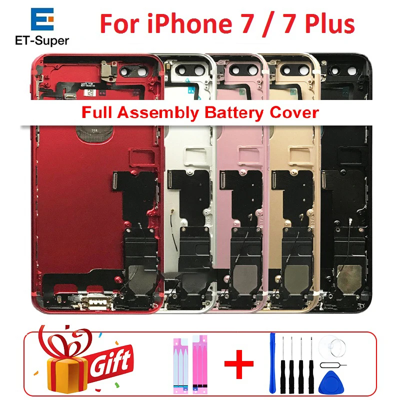 Полная задняя крышка для iPhone 7 корпус батарейного отсека средняя рамка корпуса