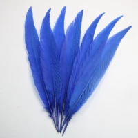 beautiful 16 26inch40 65cm high quality blue silver pheasant tail feathers for crafts diy carnival party performance plume