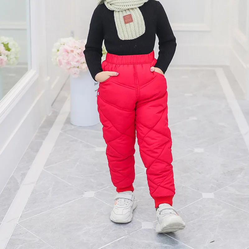 Kids Pants Autumn Winter New Baby Boys Girls Down Pants Children Thick Warm Down Trousers Kids Clothes Waterproof Trousers
