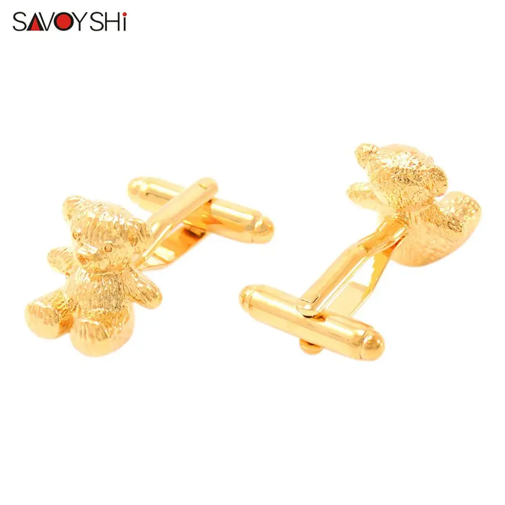 Запонки SAVOYSHI в виде мишки тедди для мужчин высококачественные металлические