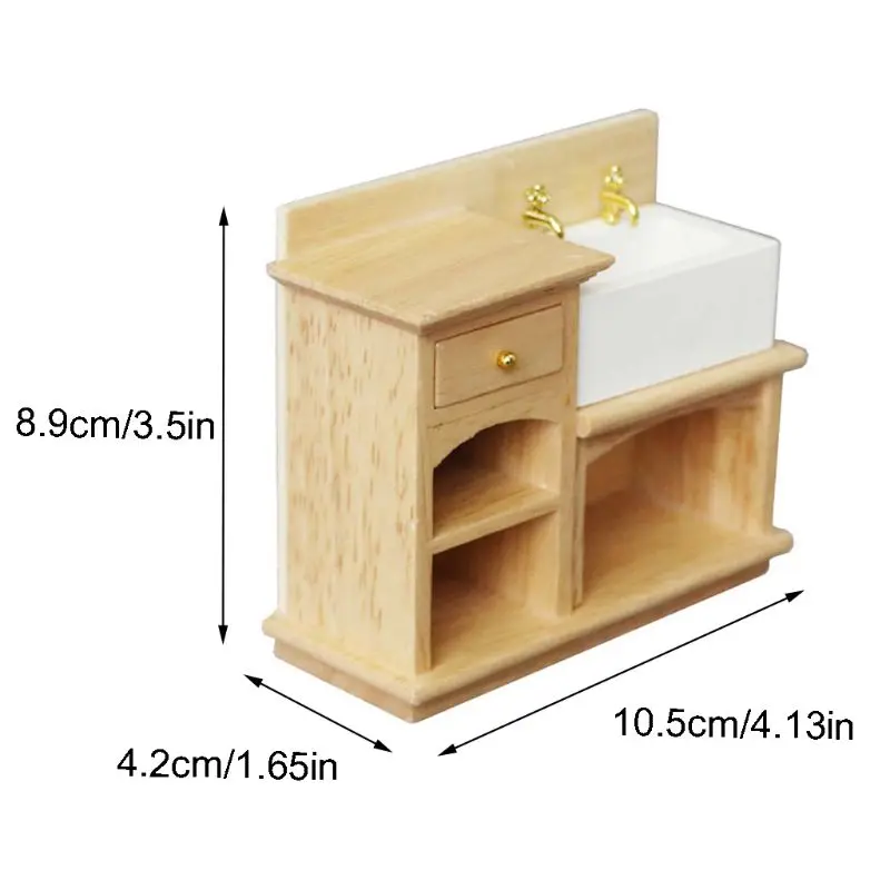 

1:12 Dollhouse Mini Wash Basin Miniature Simulation Furniture Model Kids Pretend Play Toy DIY Accessory