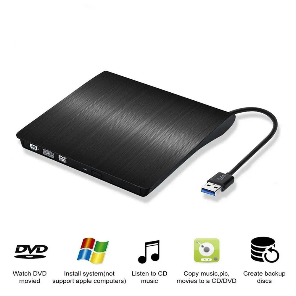 USB 3 0 Внешний Оптический привод тонкий CD ROM дисковый ридер DVD RW ГОРЕЛКА запись для