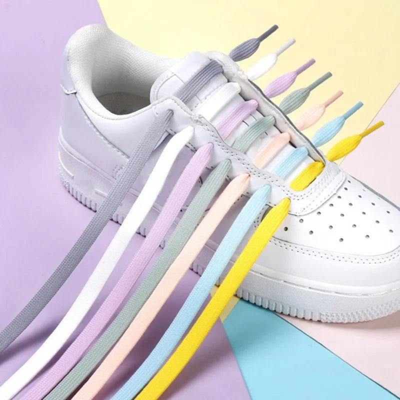1Pair Sneakers Shoelaces Shoes Accessories Laces for Shoes Unisex Flat Shoe Lace Classic Shoelace Af1 Solid Color Shoe Strings