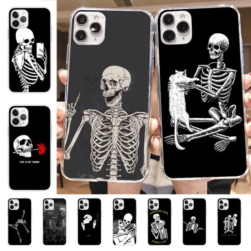 

Yinuoda Funny Skeleton Phone Case for iPhone 8 7 6 6S Plus X 5S SE 2020 XR 11 12 mini pro XS MAX