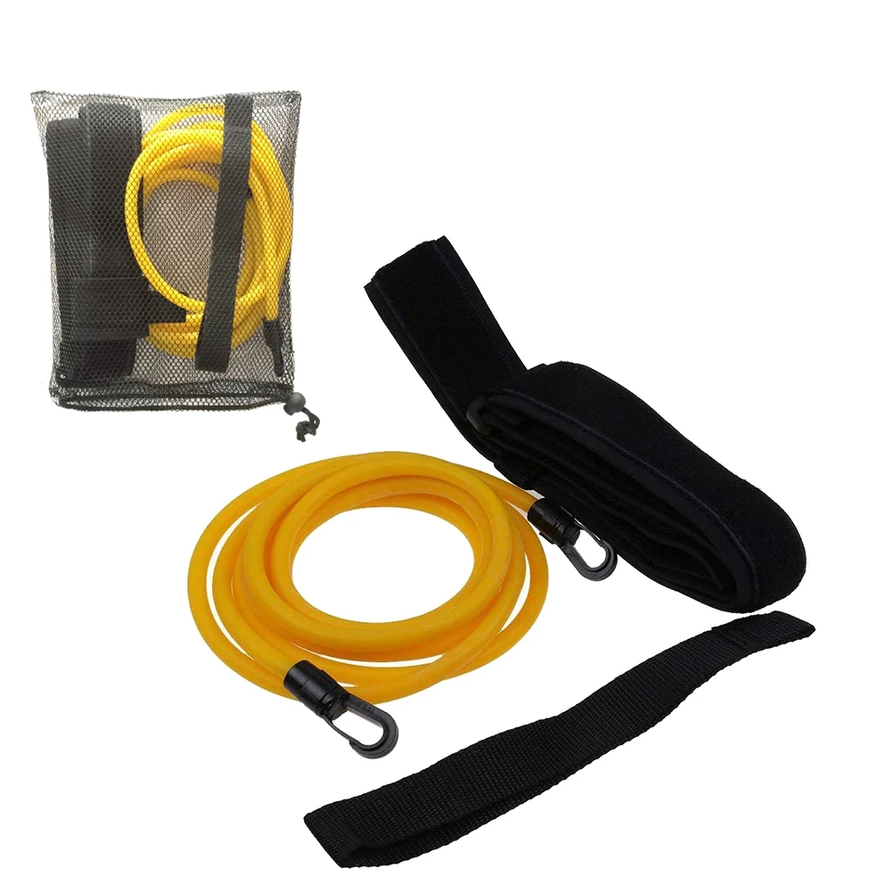Swimming Resistance Belt Set Swim Training Band Elastic Exerciser with One Waist Strapk Loop Mesh Bag | Спорт и развлечения