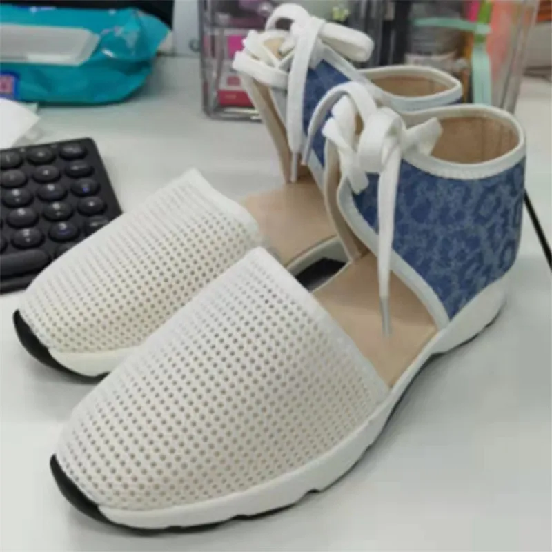 

2022 European and American women's fashion new lace up large size wedge sandals 2535