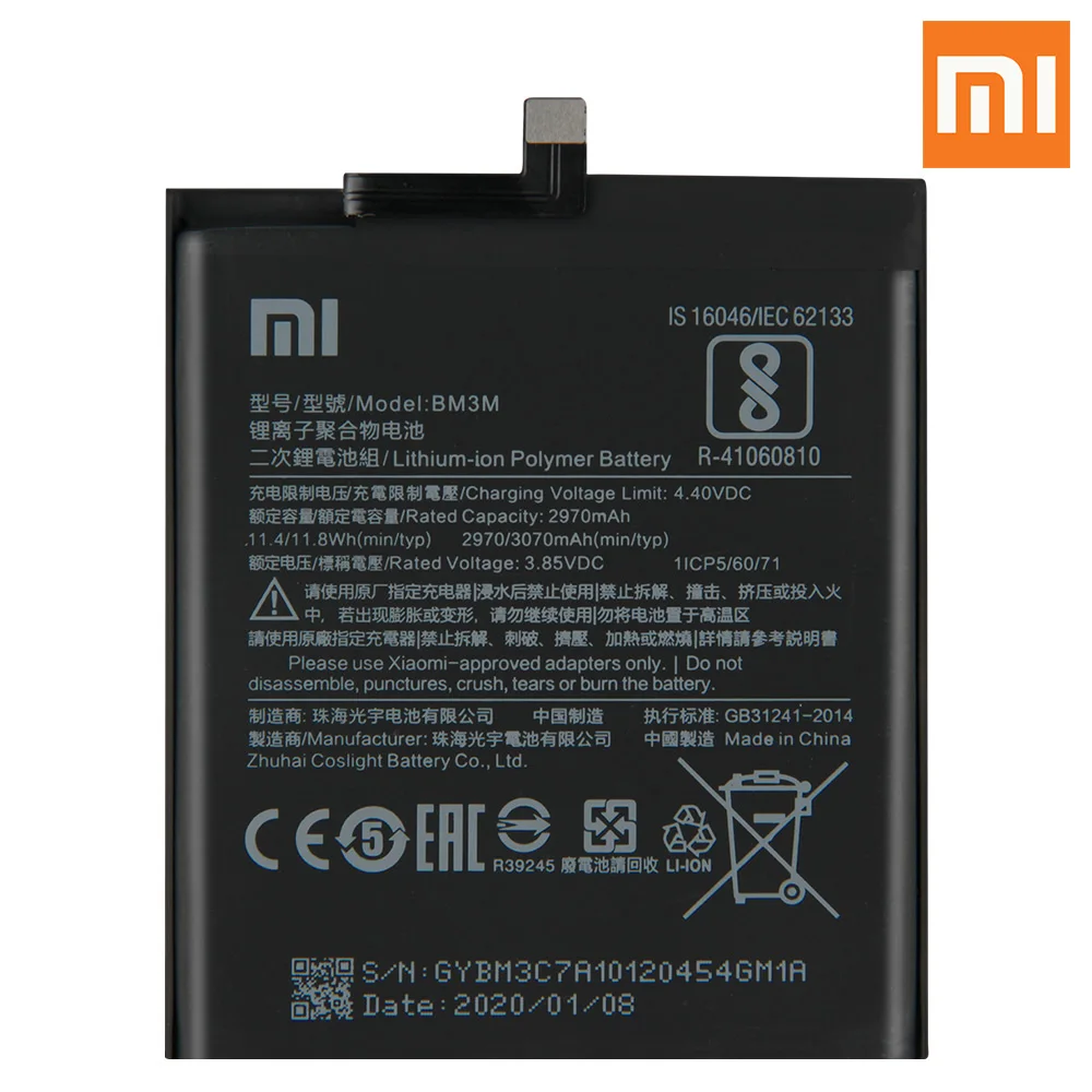 Оригинальный аккумулятор Xiao Mi BM3M для XiaoMi Mi9 SE 9 BM3J MI8 Lite BM3L Xiaomi MI9 M9 MI BM4J Redmi Note 8