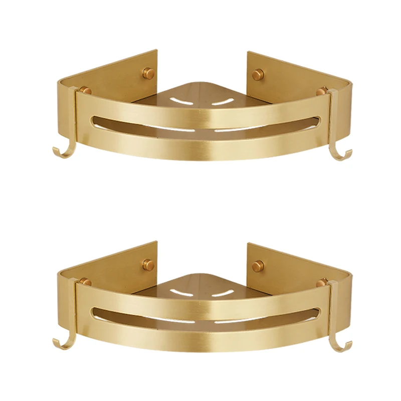 Полка-органайзер для ванной комнаты полка хранения душа Золотая угловая