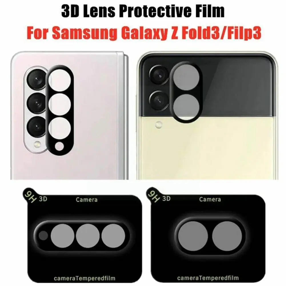 

3D High Transmitting Glass Arc Edge Camera Lens Film Full For Galaxy Flip3 Samsung Cover Protective Protector Screen Z Fold Q7V7