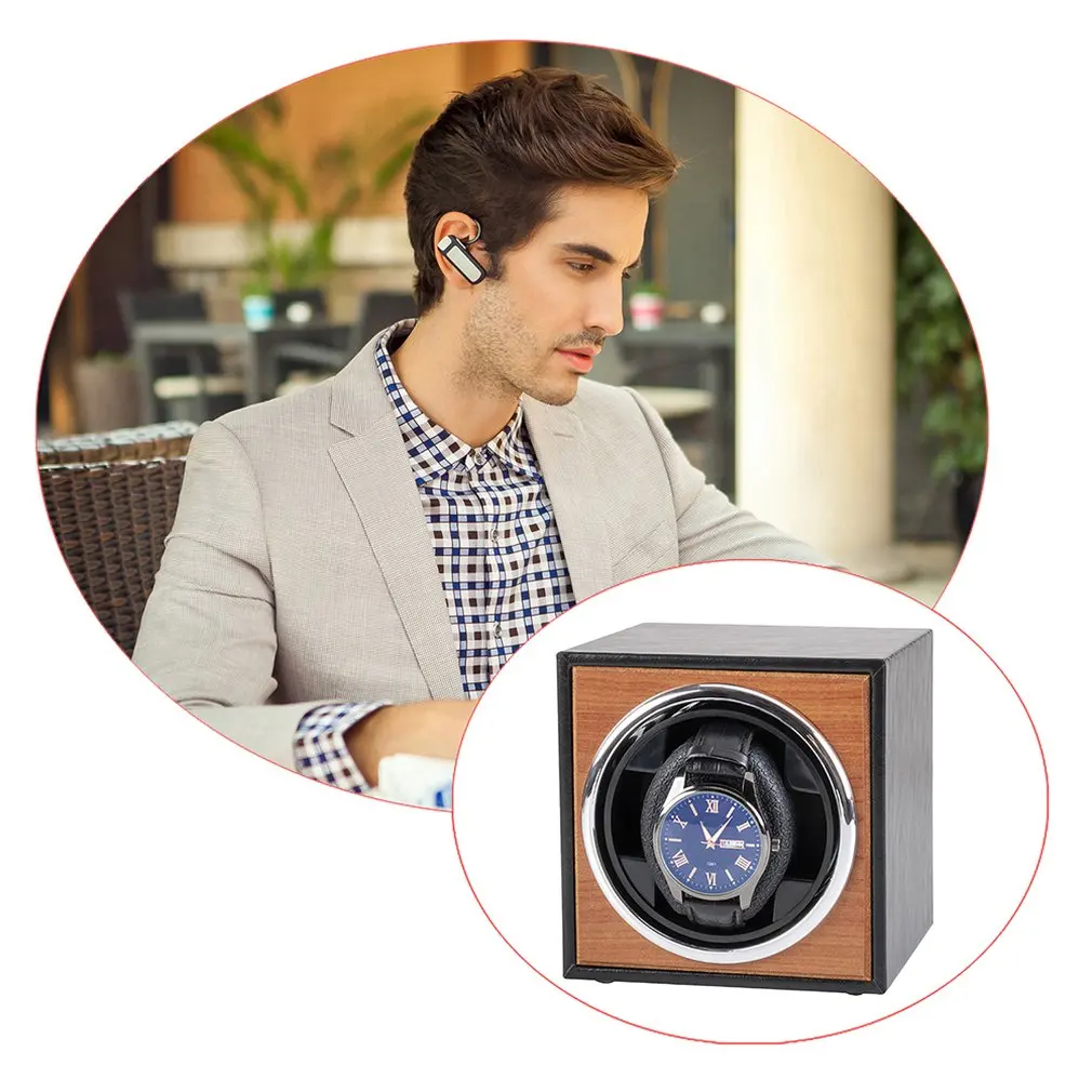 

USB Power Supply Black Mechanical Watch Winding Box Case Motor Shaker Mini Watch Winder Holder Display Jewelry Storage Organizer