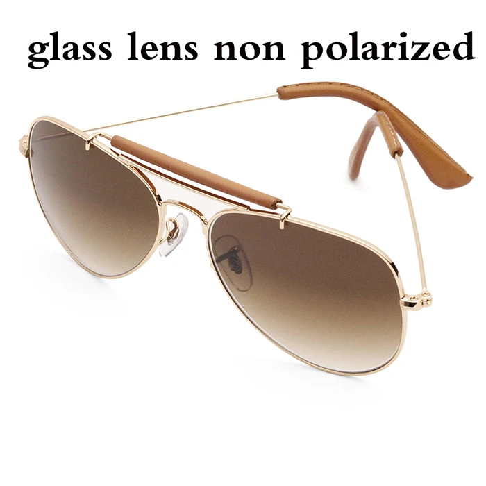 gradient brown glass 3422 солнцезащитные очки поляризационные 58 мм градиентные стеклянные линзы для мужчин и женщин зеркальные очки пилота sol gafas UV400 outdoorsman craft - Цвет линз: gradient brown glass