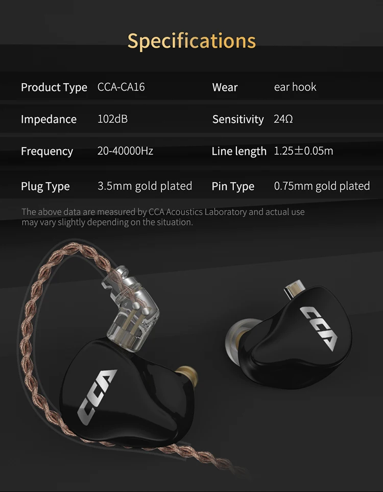 

CCA CA16 7BA+1DD Hybrid In Ear Earphone HIFI DJ Monitor Running Sport Earphone for CCA C12 BL-03 BL-05 ZS10 PRO ZSX