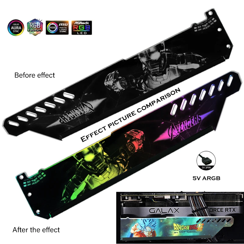 

Изображения по индивидуальному заказу цветная (RGB) Панель-GPU держатель, ПК, Графика карты Стенд Поддержка персонализированные Аниме/игры тем...