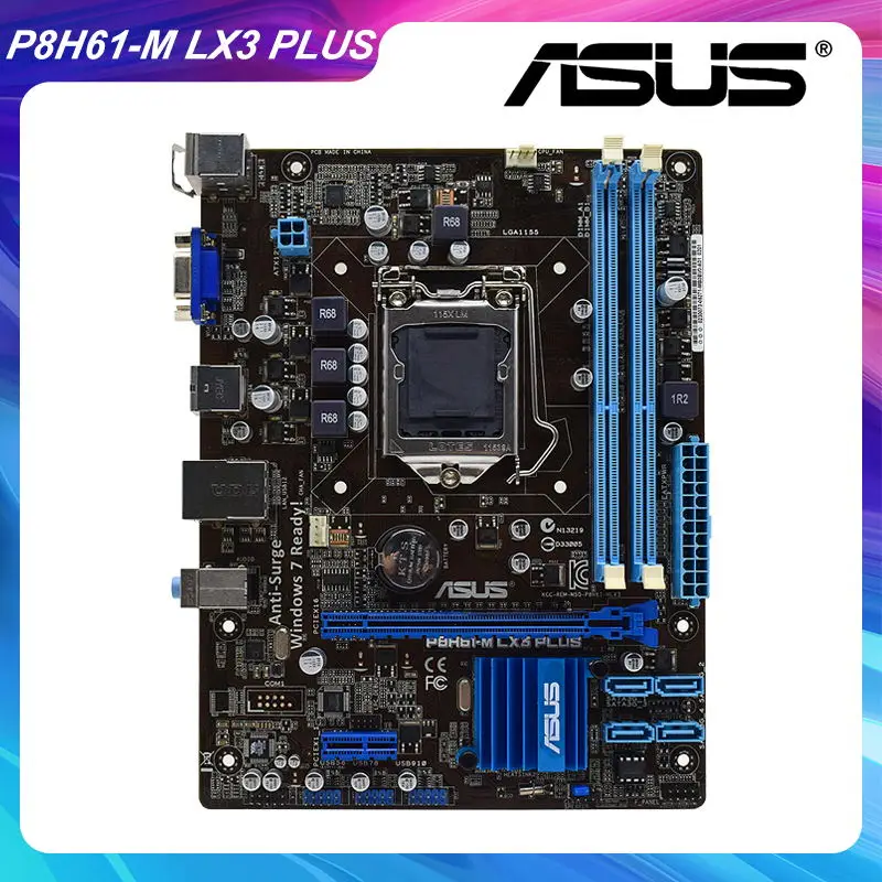 

ASUS P8H61-M LX3 PLUS Motherboard 1155 Motherboard 1155 DDR3 Intel H61 16G PCI-E X16 UEFI BIOS Support Xeon Core i3 i5 i7 Cpus
