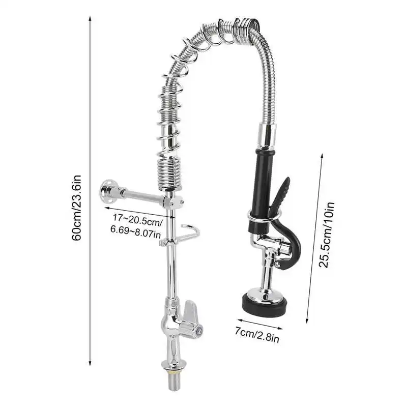 

G1/2in Thread Sink Faucet Single Cold with Pull Down Sprayer Water Faucet Rotation Faucet for Home Kitchen Bar Counter Supplies