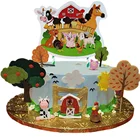 топпер для торта Украшение для торта на ферму, топпер для торта, корова, животное, Лесной трактор, лошадь, товары для дома, праздник для будущей матери, украшение для торта на день рождения