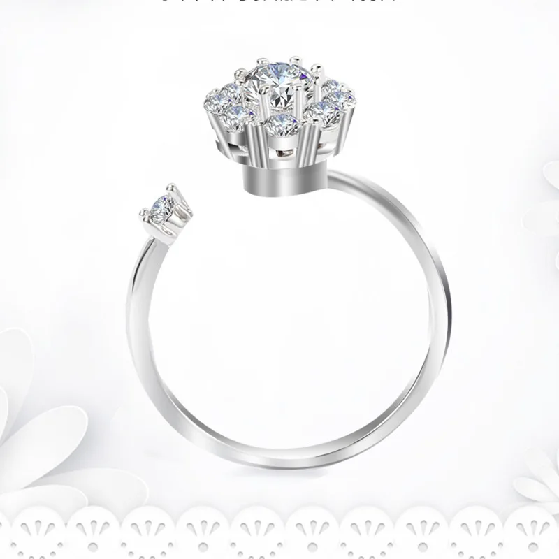 

Rotating ring 925 silver-plated zircon can rotate the ring temperament revolve the ring wedding ring jewelry gift