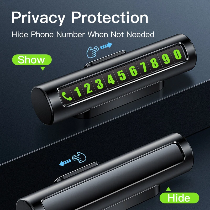 

KUULAA Car Temporary Parking Card Telephone Number Holder Auto Park Mobile Phone Number Plate Car Numbers Stickers