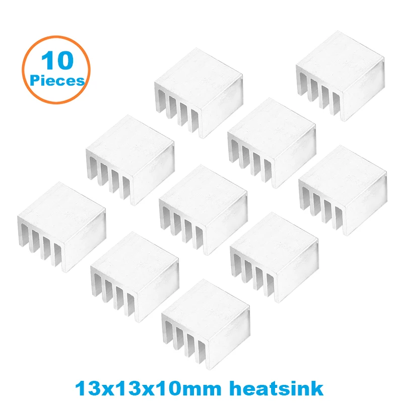 13x13x10mm En-Labs 10 шт. серебристый 10x10x10 мм алюминиевый радиатор радиатора, электронный чип охлаждения радиатора кулер для IC MOSFET SCR - Цвет: 13x13x10mm