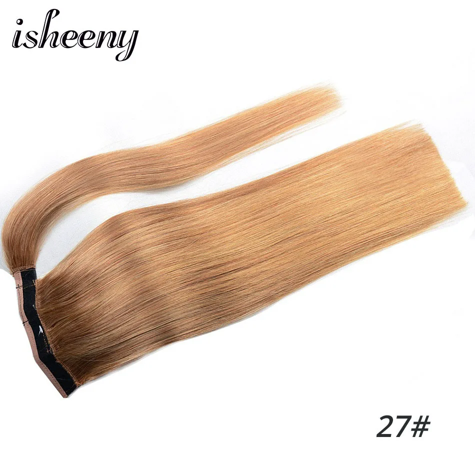 Isheeny Человеческие волосы Remy конский хвост для наращивания 1" 18" 2" человеческие волосы для наращивания на заколках