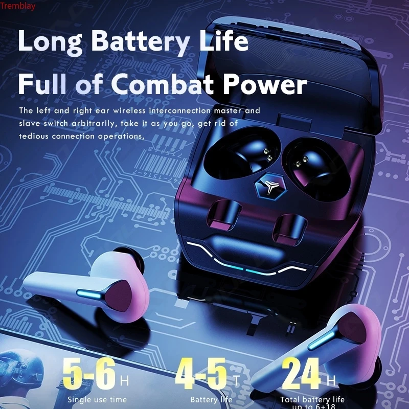 

2021 New TWS Wireless Bluetooh headset waterproof sport noise reduction Earphone Bestselling game headphone
