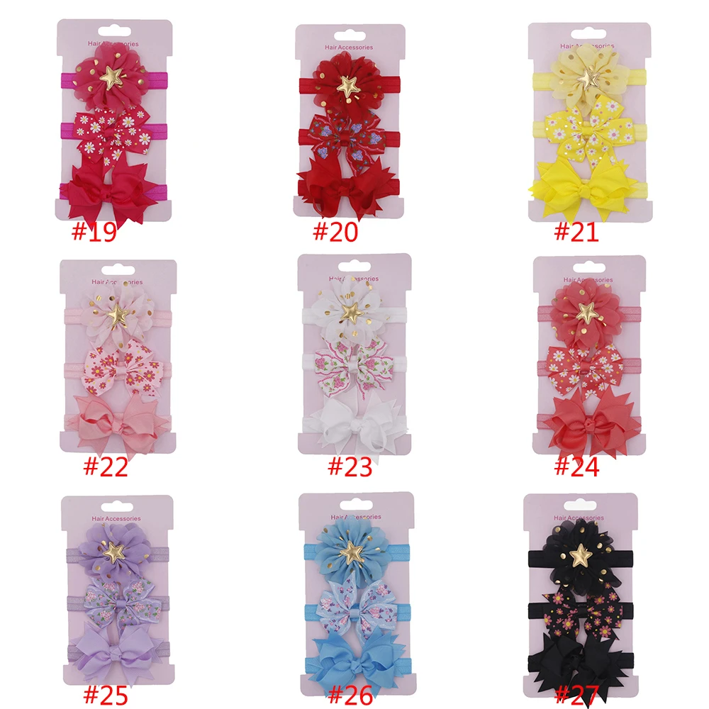 

3Pcs/Sets Baby Hair Accessories Lace Flower Bow Hair Band Newborn Baby Girl Toddler Headwear Kids Sweet Photography Headband