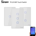 Умный переключатель SONOFF T0 US TX Series, модули домашней автоматизации, Настенные переключатели Wi-Fi, совместимые с EWelink, Google Home, Alexa