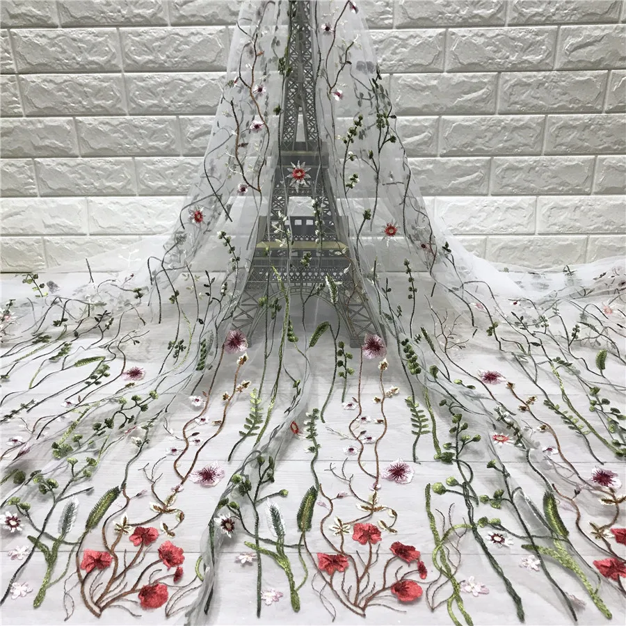 Французская кружевная ткань высокое качество тюль сетчатая 5 ярдов вышивка в