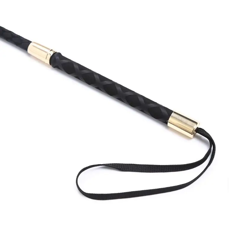 Черный Кот искусственная кожа Длинный флоггер кнут Связывание ремешок Pat