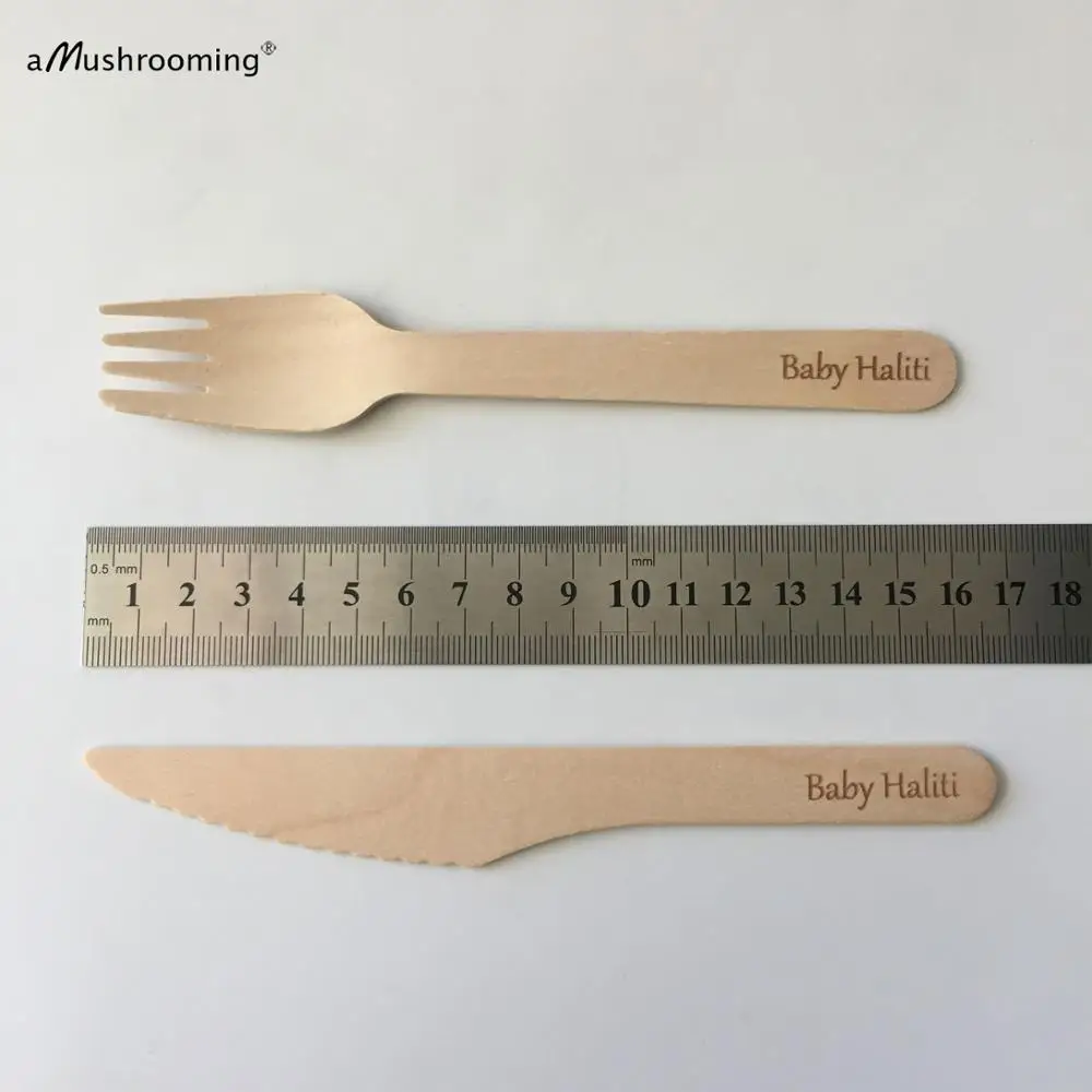 100 деревянные столовые приборы одноразовые вилки ножи 6 25 &quotВечерние