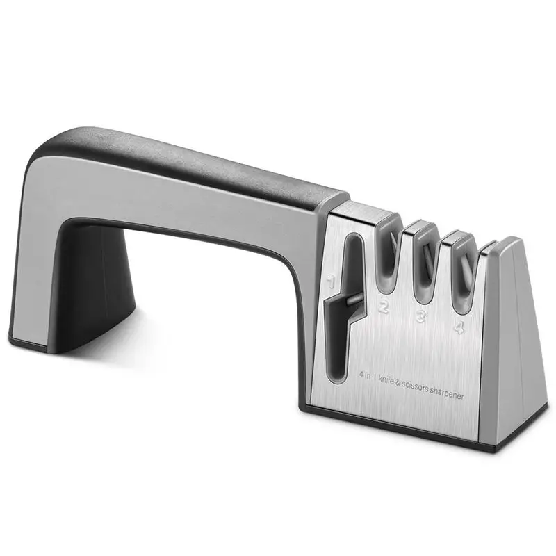 Ножи и заточка для ножниц Кухня точилка 4-в-1 ручной Системы с 3-я ступенями