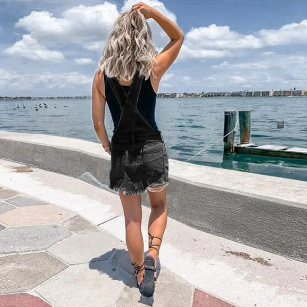 Женское мини-платье на бретельках Home &amp Nest джинсовый сексуальный комбинезон с