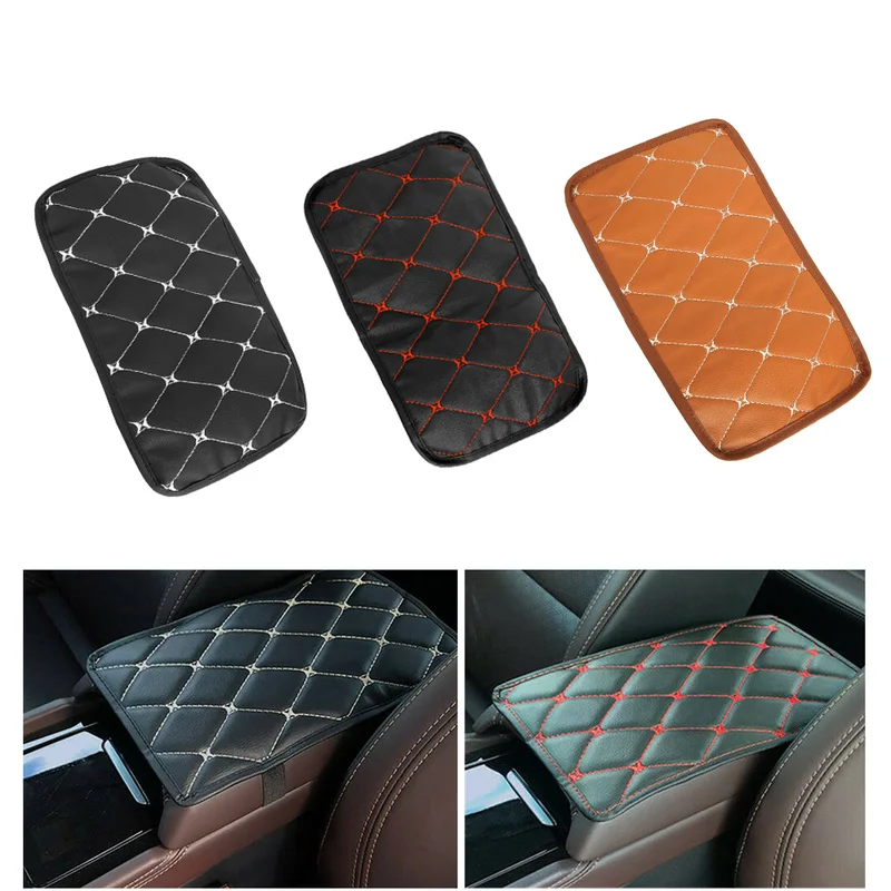 

Leather Car Centre Armrest Mat Universal Center Console Auto Armrests Cushion Storage Box Cover Mats Arm Rest Protector Pad