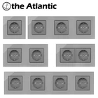 16A штепсельная вилка европейского стандарта Мощность настенной розетки двойной тройной четверной гнездо серебристо-серый Стекло рамка Россия Испания 86 146 172 258 344 Тип розетки