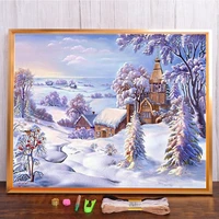 meian diy landscape scenery cross stitch kits snow mountain pattern craft embroidery painting kits home dmc decor new year gift