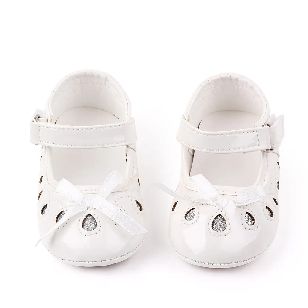 Новинка Розовая обувь с бантом для маленьких принцесс искусственная кожа мягкая