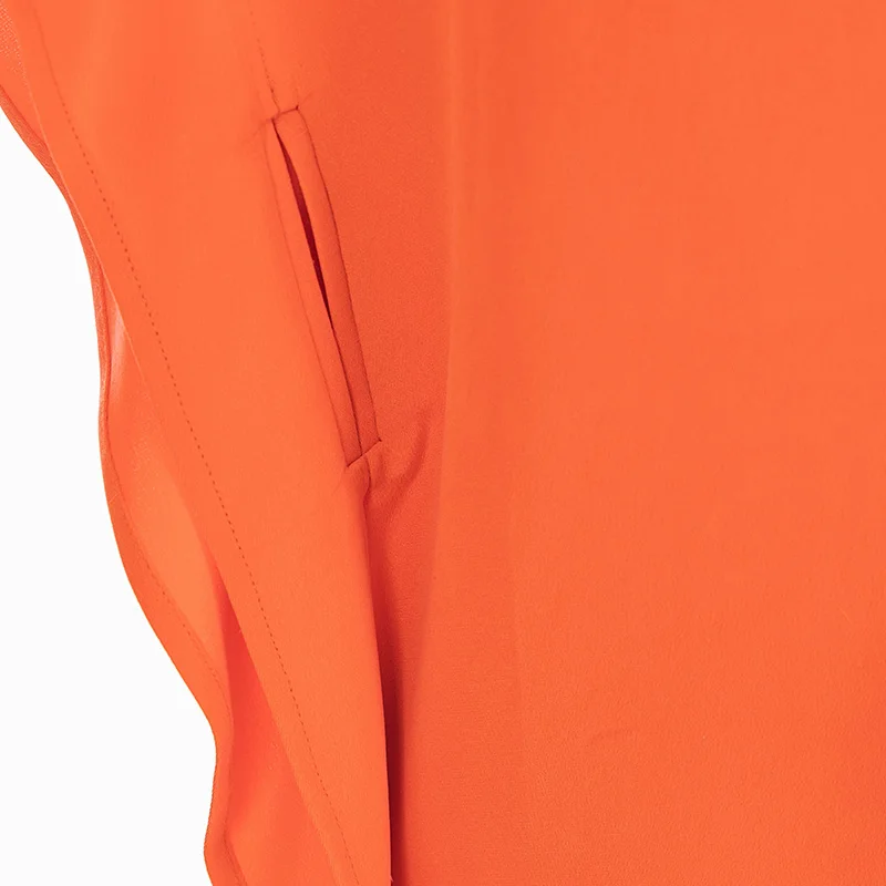 Günstig VOA Schwergewicht Seide 30 Mt/mt Zu Japan Orange Rundhals Schulter Fledermaus Ärmeln Lose European American Plus Größe T-shirt BE210